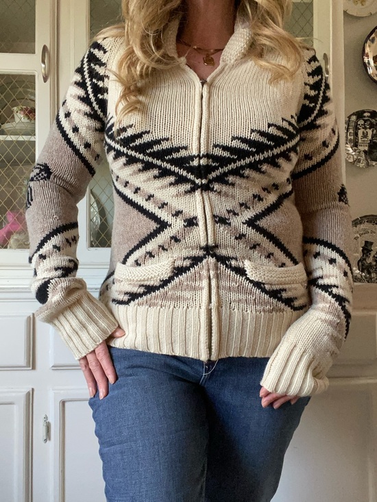 TNA Sweaters - TNA Wool Zip Up Aritiza Cardigan Cozy Fall
Winter Chunky Knit Grey Cream Pockets
